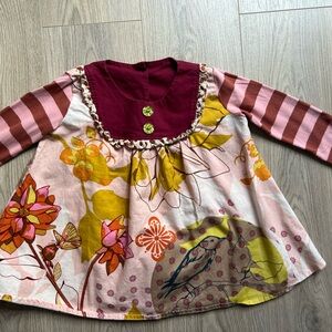 Persnickety Pink and Orange Long Sleeve Top